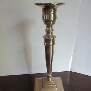 Vintage Brass Candlestick 8 inches tall with square base